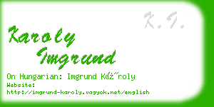 karoly imgrund business card